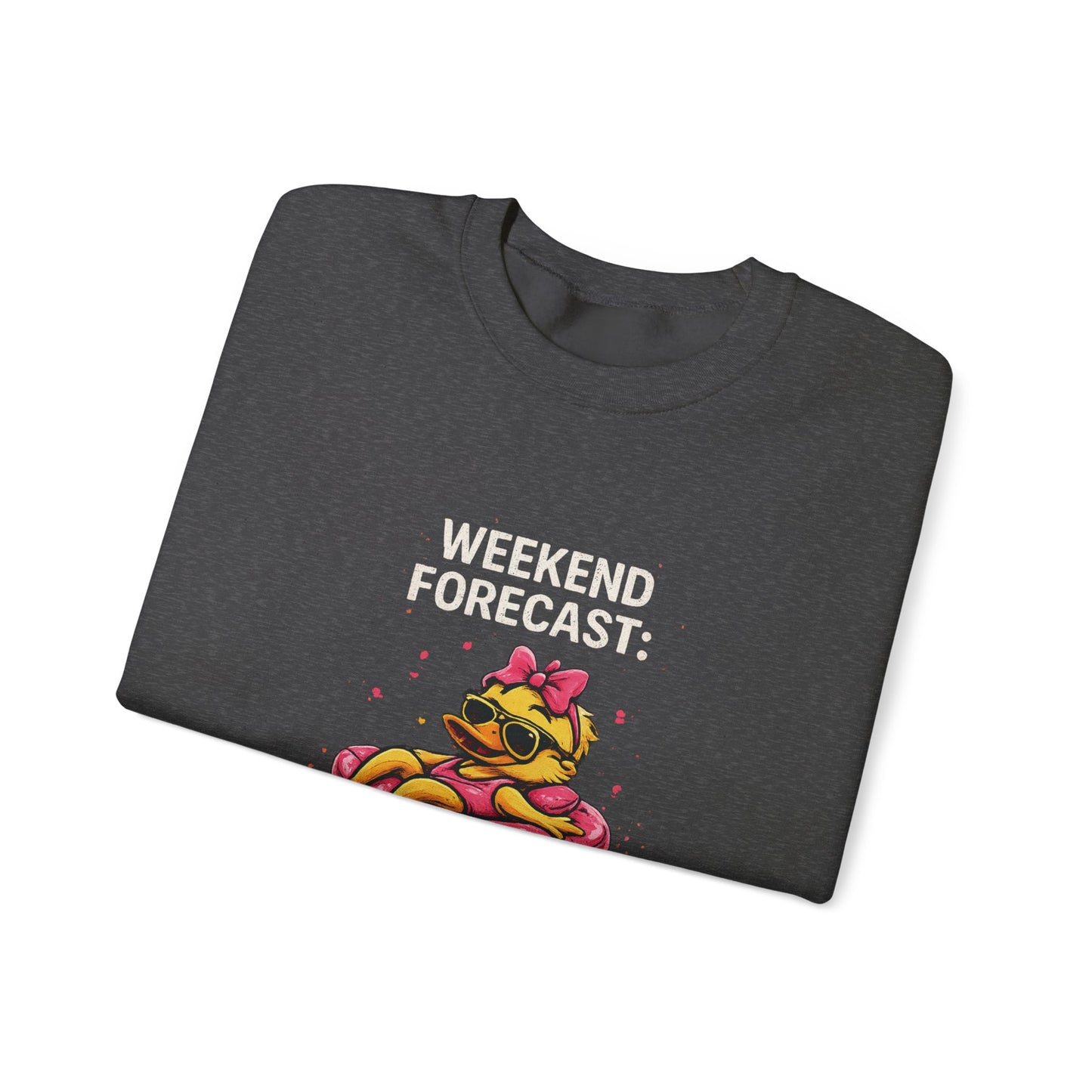 Weekend Forecast  - Crewneck Sweatshirt — Cute Skate Duck Graphic