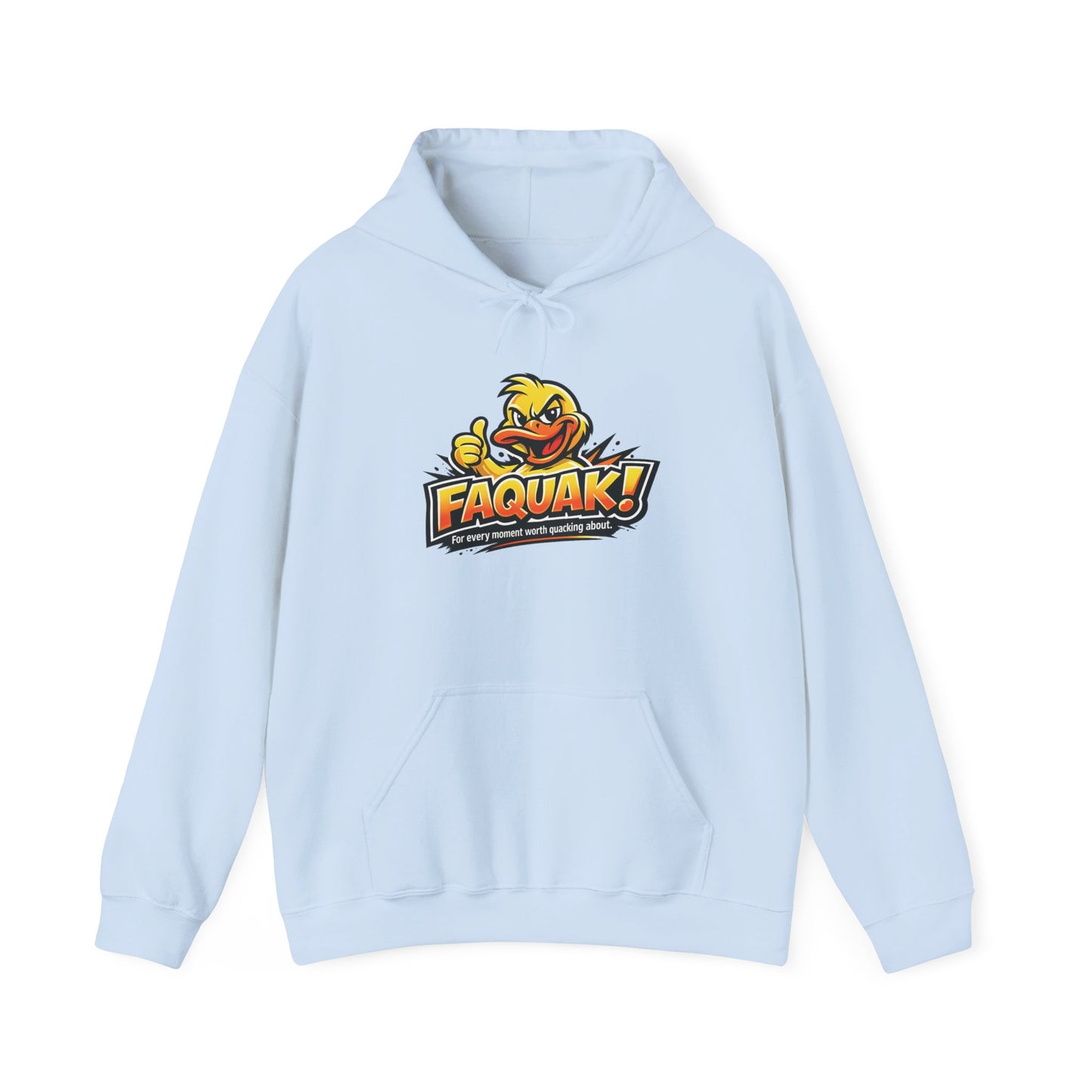 Faquak! Duck Logo Hoodie – Funny Retro Mascot Graphic Sweatshirt