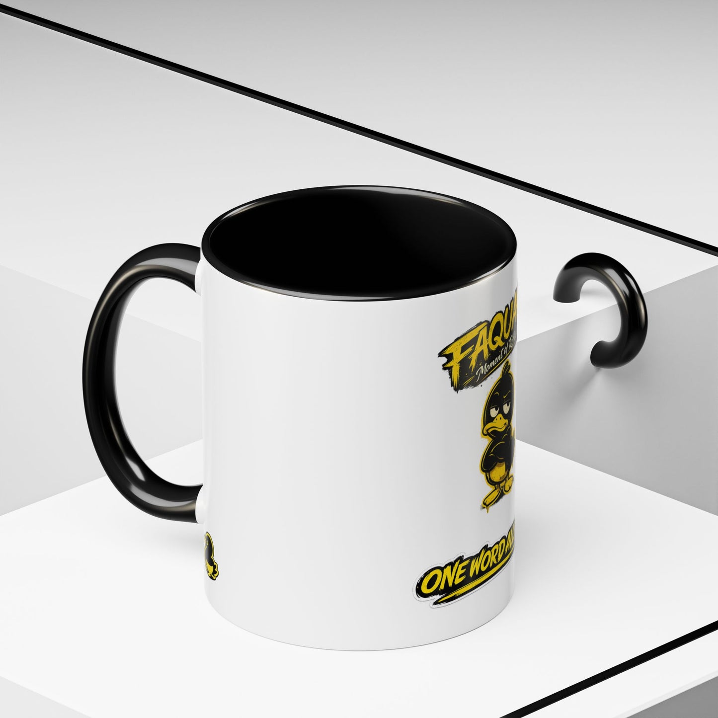 Faquak! Duck Graphic Coffee Mug — Funny One Word All Feels Accent Mug