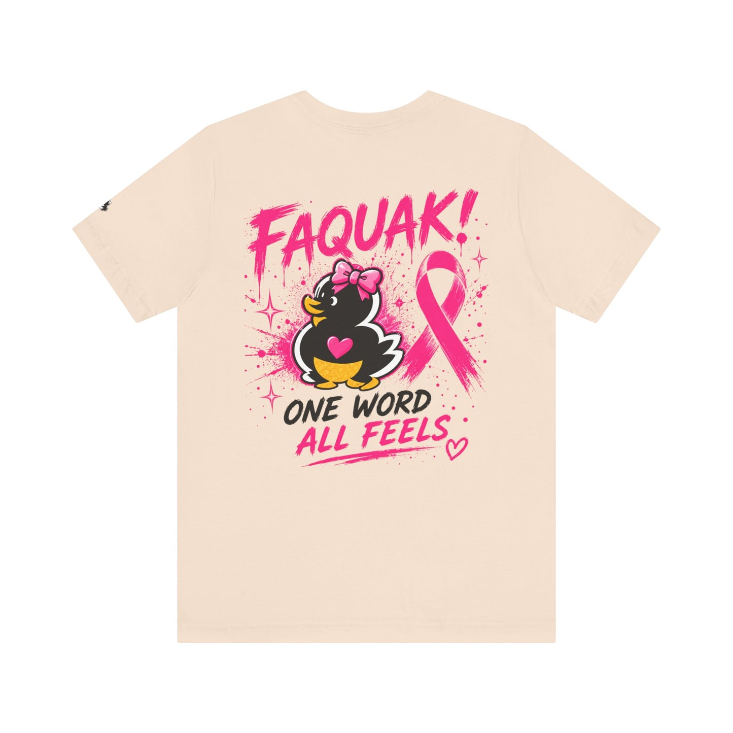 FAQUAK! Duck with Pink Ribbon T-Shirt | Breast Cancer Awareness Tee