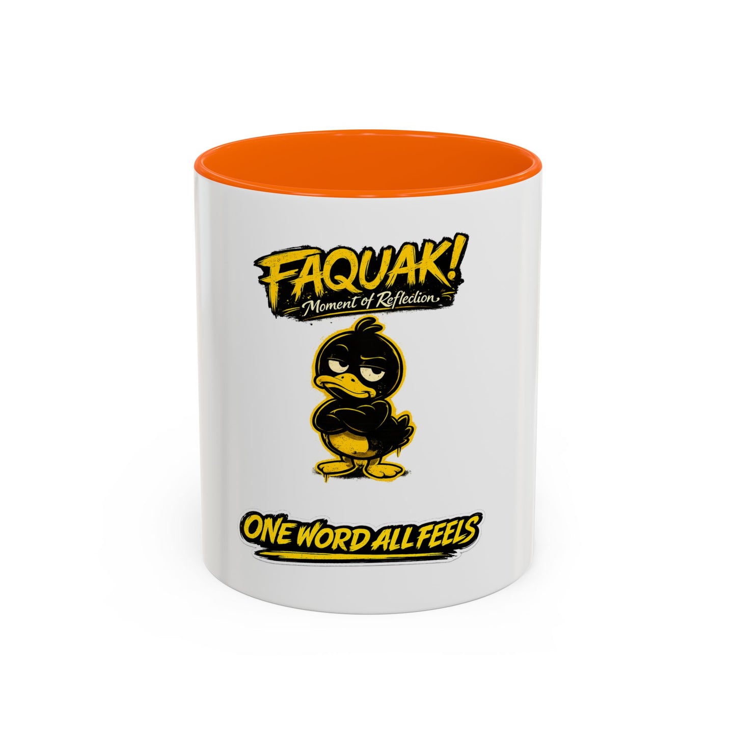 Faquak! Duck Graphic Coffee Mug — Funny One Word All Feels Accent Mug