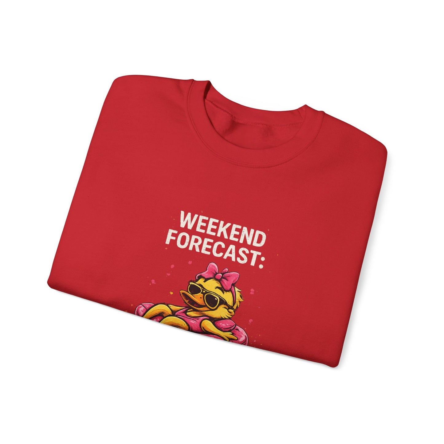 Weekend Forecast  - Crewneck Sweatshirt — Cute Skate Duck Graphic