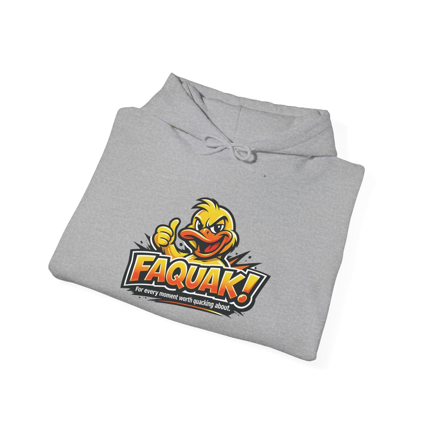 Faquak! Duck Logo Hoodie – Funny Retro Mascot Graphic Sweatshirt