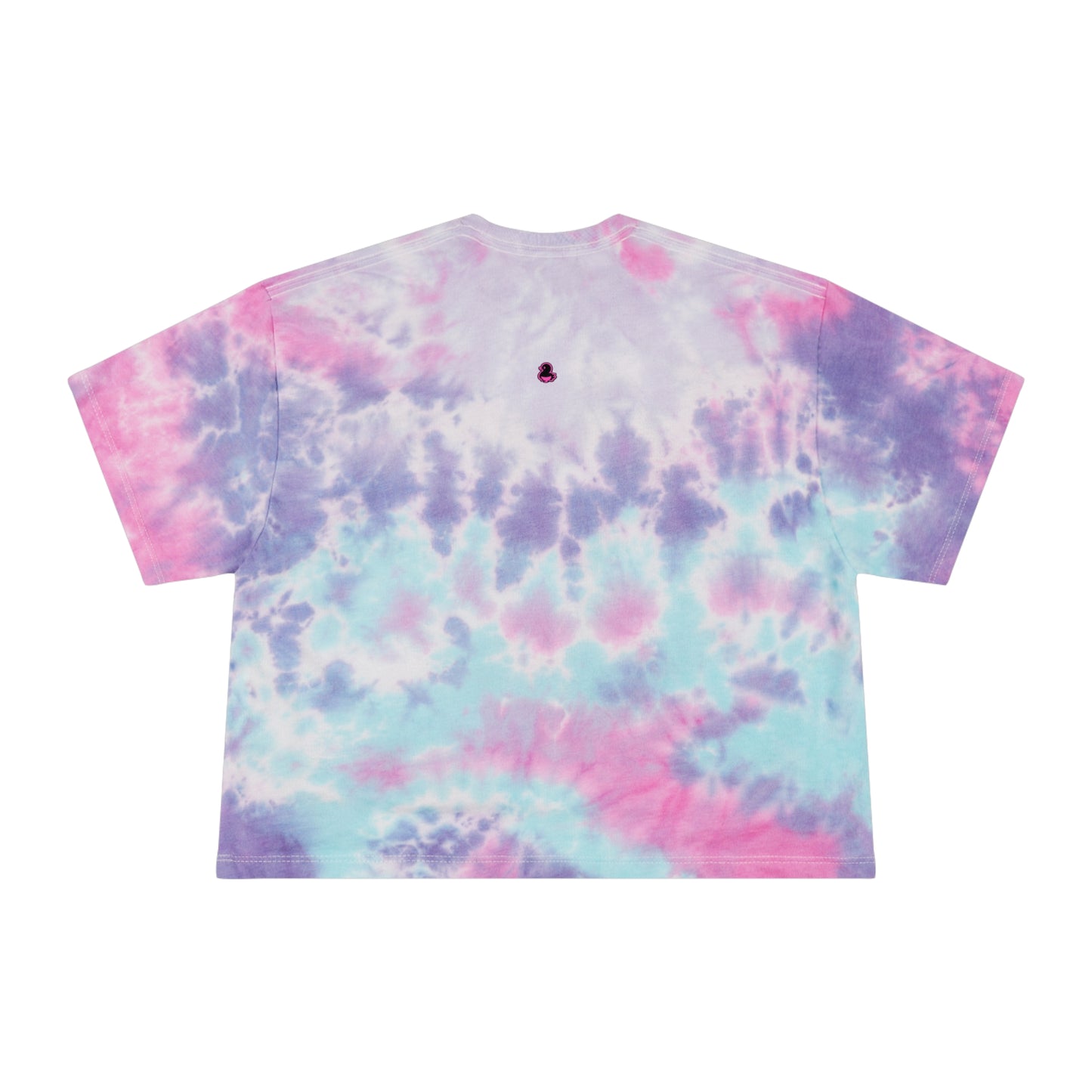 FAQUAK! Duck Graphic Tie-Dye Crop Tee — Cute Retro Streetwear for Women