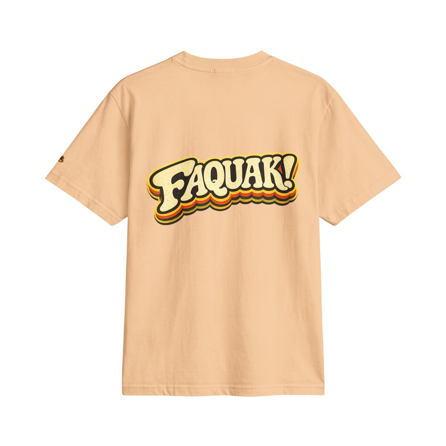 One Word, All Feels Tee — Retro Graphic T-Shirt with "FAQUAK!" Back Print
